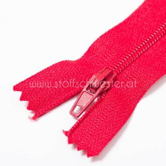 55cm Feiner Nylon Reißverschluß, 2mm, unteilbar, rot