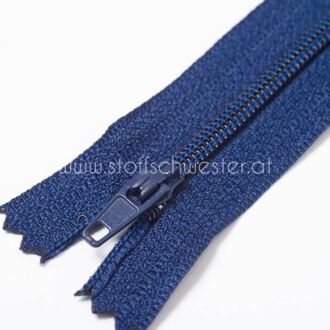 45cm Feiner Nylon Reißverschluß, 2mm, unteilbar, marine